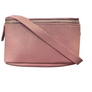 Pink genuine Leather Crossbody belt  Bag